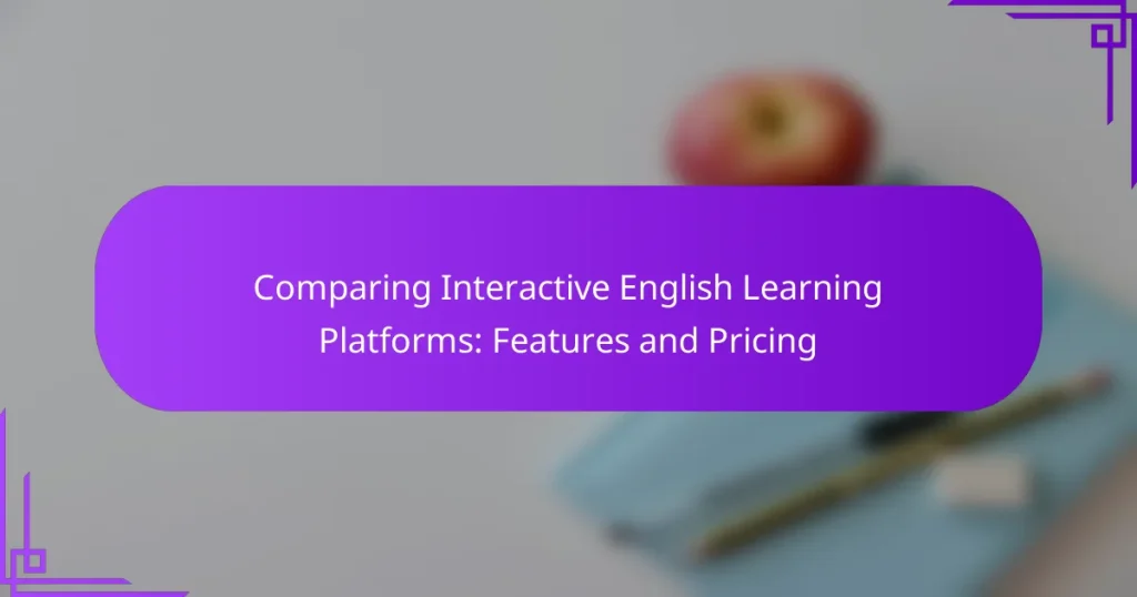 Comparing Interactive English Learning Platforms: Features and Pricing
