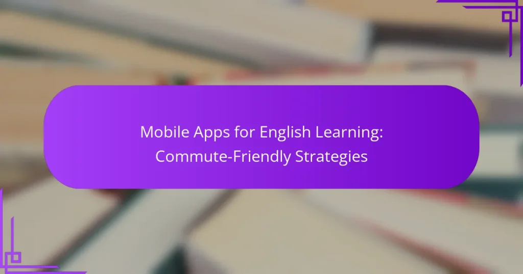 Mobile Apps for English Learning: Commute-Friendly Strategies