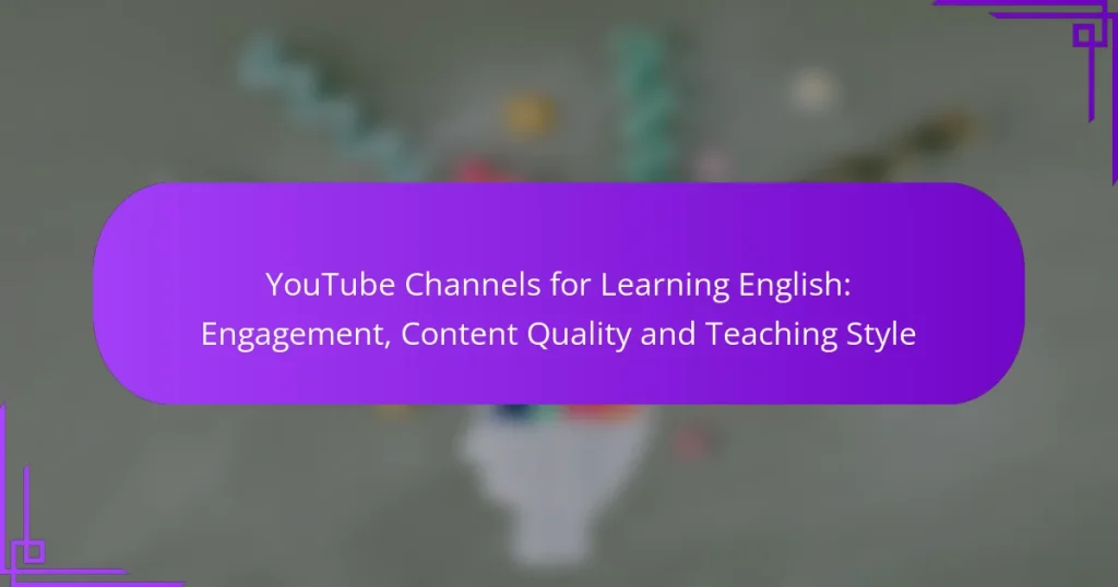 YouTube Channels for Learning English: Engagement, Content Quality and Teaching Style