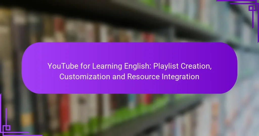 YouTube for Learning English: Playlist Creation, Customization and Resource Integration