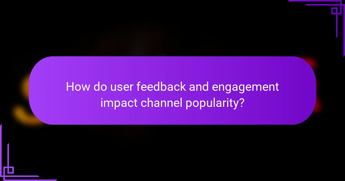 How do user feedback and engagement impact channel popularity?