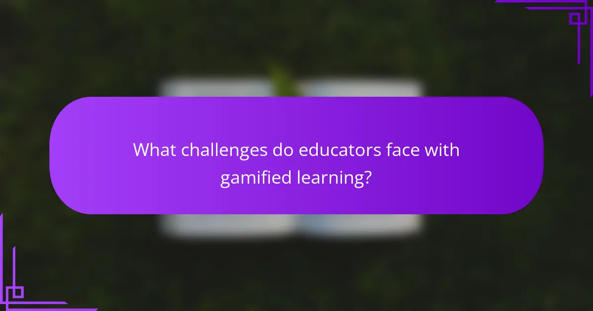 What challenges do educators face with gamified learning?
