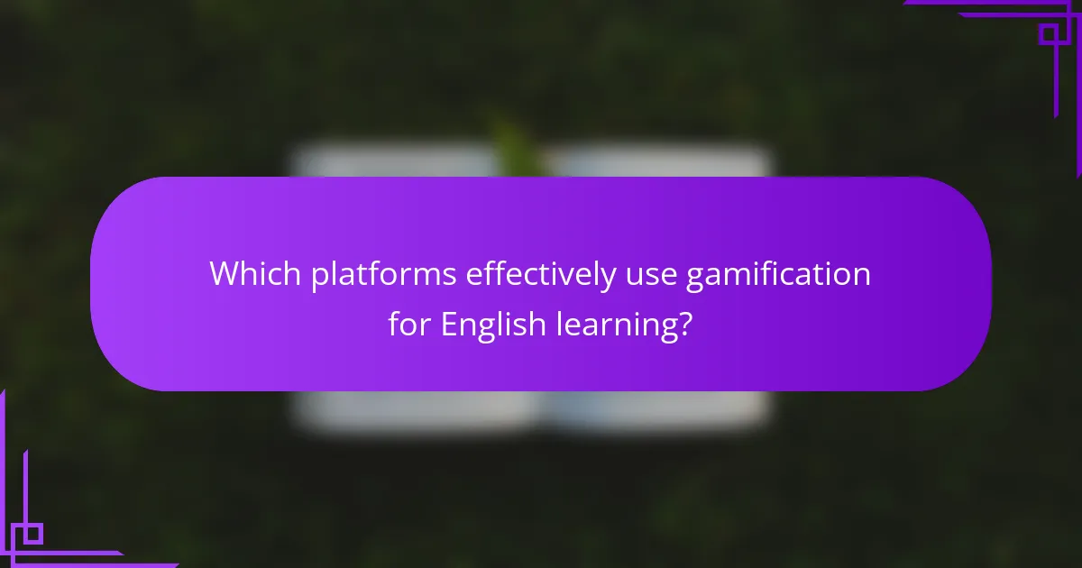 Which platforms effectively use gamification for English learning?